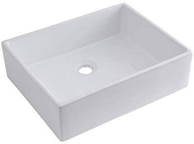 MILANO White Ceramic Rectangular Countertop Bathroom Basin Sink 490 x 390mm