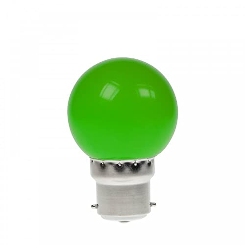Pro-Lite Golf/LED/Green/P 240v 1w LED Golf Ball Bulb Bayonet BC B22 Green Decorative Festoon