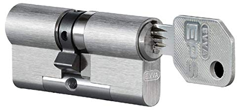EVVA EPS Doppelzylinder mit 3 Schlüssel + Sicherungskarte, einzelschließend oder gleichschließend, Schließanlage, Zylinderschloss Türschloss, Länge A:27 mm I:36 mm
