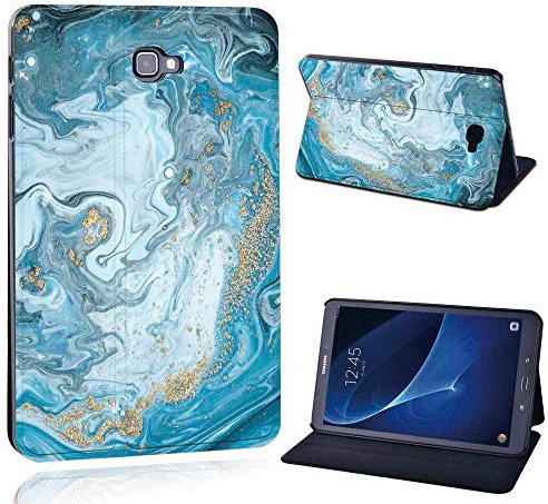FINDING CASE Fit Samsung Galaxy Tab A A6 10.1 T580 T585 Tablet - Printed PU Flip Leather Smart Lightweight Shell Stand Cover Case for Tab A A6 10.1 T580 T585 (blue ocean marble)