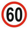 Generisch 1 Stück Aufkleber - Zulässige Höchstgeschwindigkeit 60 km/h (R62/Nr. 60) w (30 x 30 cm)