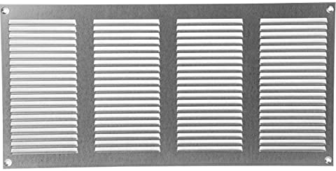 Vent Systems Copertura di sfiato dell'aria galvanizzata da 40 x 20 cm Griglia di ritorno dell'aria in metallo con schermo di protezione dei parassiti integrato