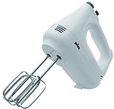 Prinz Handmixer PZ-HM1 – Testurteil Haus & Garten Test gut (1,5) 6/2024 – 200 W, 6 Stufen + Turbo, Edelstahl-Rührbesen & Knethaken, Auswurftaste, spülmaschinengeeignet