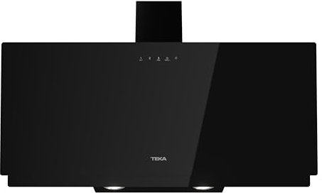 Teka DVN 97050 TTC BK - Campana Decorativa Vertical de 90 cm, Touch Control, Aspiración Perimetral, 3 Velocidades + Intensiva, Iluminación LED, Color Negro