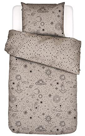 Covers & Co Bettwäsche That's The Spirit Taupe,135x200 + 1x 80x80 cm, 45% Rec. Baumwolle, 40% Baumwolle, 15% Rec. Polyester, Magische Zeichen