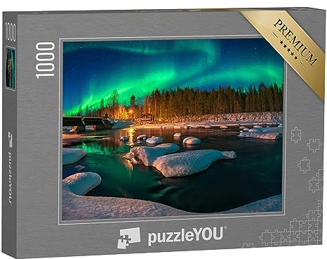 puzzleYOU: Puzzle 1000 Teile „Aurora Borealis: Nordlicht“ – aus der Puzzle-Kollektion Natur, Nordlichter, Himmel & Jahreszeiten