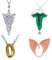 HJYZY 4 Stück Arwen Evenstar Kette Anhänger Halskette Damen Halskette mit Ring Anhänger Schmuck Elfengrüne Lorien-Brosche/Halskette/Elfenohren-Set