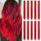 Farbige Haarverlängerungen Einklipsen Farbiger Clip In Für Mädchen 22 Zoll Bunte Gerade Haarverlängerungen Für Party Highlights Haar-Accessoires Haarteile Für Kinder Frauen（10 PCS Rot)