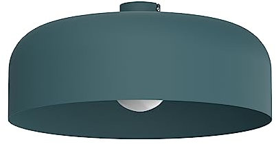 L+ Deckenleuchte aus Metall, Kuppelform, Durchmesser 50 cm, Farbe Schwarz Blau Matt