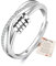 PABBEU Sterling Silver Fidget Rings With Cubic Zircon Adjustable Stress Spinner Anxiety Ring for Daughter Women