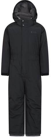 Mountain Warehouse Cloud Kinder Schneeanzug - Wasserdichter, einteiliger Winteroverall mit verschweißten Nähten & Fleece-Futter für Mädchen und Jungen Schwarz Kinder 98 DE (2-3 Jahre)