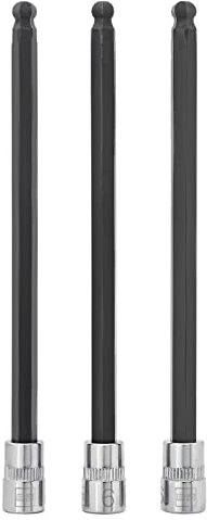 BRAZEN 6mm Hex Bit Socket/Allen Driver Three Pack (1/4 Drive, Long, Ball End)