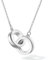ZHOU LIU FU Kette mit Kreis Anhänger, 925 Sterling Silber Damen Halskette mit Zirkonia synth 40+5 cm Kommt in Schmuck Geschenk Box Für Geometrische Figur (Kreis)