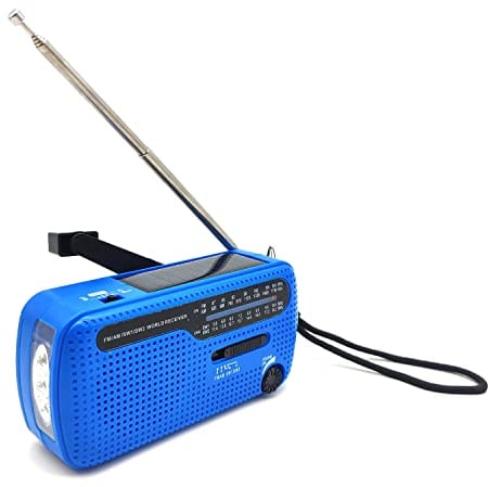 Fit4Blackout Radio à manivelle, solaire et manivelle, radio d'urgence, radio AM/FM/SW, radio rétro portable avec récepteur monde, lampe de poche et lampe de lecture, chargeur de téléphone portable USB