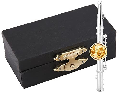 Flöte Geformte Brosche Pin Musikinstrument Revers Pin Vintage Broschen Aufbewahrungsbox Für Frauen Männer Hochzeitsfeier