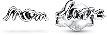 Pandora Moments Love mum sterling silver stud earrings