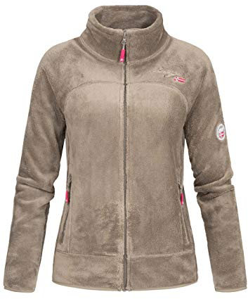Geographical Norway Upaline Lady - Giacca Pile Donna Fine Fleece Warm con Zip - Autunno Inverno Primavera Sci Montagna - Manica Lunga Felpa Pelliccia Morbido Comfort Outdoor (Talpa L)