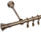 RENA Gardinenstange 19 mm Einfach | Metall-Einzelgardinenstange | Elegante klassische Gardinenstange mit geräuscharmen Rollen | Inklusive Montagezubehörset | Antik Gold 400cm |Monako