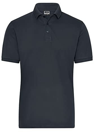 James & Nicholson Herren Bio Workwear Polo Stretch - Polo aus weichem Elastic-Piqué | Farbe: carbon | Grösse: 3XL