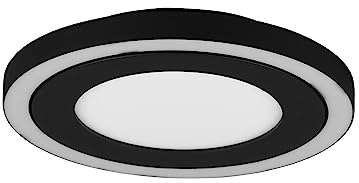 Reality Leuchten LED Deckenleuchte Carus R67222032, Kunststoff Schwarz matt, inkl. 10 + 7 Watt LED