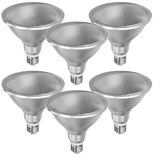 TPMAFF PAR38 Spotlight LED-Leuchtmittel, 15 Watt, 1500 Lumen (entspricht 120 Watt), 60° Abstrahlwinkel, Flutlicht, 85–265 V Wechselstrom, Universalspannung, E26/E27-Sockel, Nicht dimmbar (6 Stück)