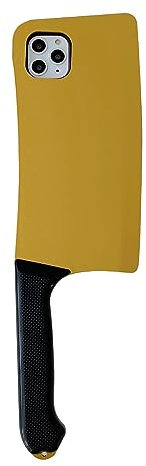 Prank Phone Case Compatible with Samsung Galaxy S22 Plus Cases Soft Silicone Rubber Kitchen Knife Chopper Shape Protective Cover Funny Cool Cosplay Shockproof Cover(Gold)