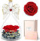 Sunia Schwester Geschenk, Beste Schwester Geschenke, Engel Figur mit Spruch Beste Schwester der Welt, Ewige Rose Engel Geschenke,Geburtstagsgeschenk für Schwester,Rose Geschenk Schwester Weihnachten
