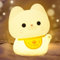 Süßes Katzen Nachtlicht für Kinder, Silikon Kitty Tier LED Touch Lampe mit Timer Dimmbar, USB Wiederaufladbare Kleinkind Nachttisch Schlafzimmer Dekoration, Geschenke für Baby Katzenliebhaber Mädchen