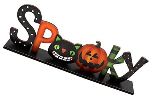 Gadpiparty 1stk Halloween-Ornamente Herbstliche Tischdeko Holzschild Dekor Halloween Holz Ornamente Couchtisch Tischdekoration Couchtisch Halloween-Zeichen Nachrichtentafel Hölzern Buchstabe