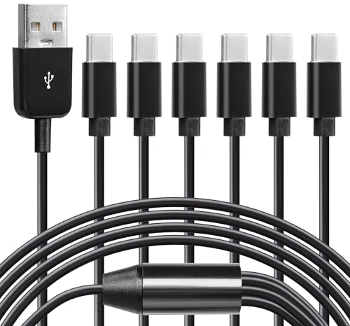 CERRXIAN Cable divisor en Y USB 1 macho a 6 macho USB C de 5 pies El divisor en Y tipo C admite la transmisión de datos de discos U,teclados y ratones,y fuente de alimentación para dispositivos USB C