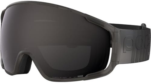 POC Zonula Skibrille - Ultimatives Sichtfeld und Komfort für vielseitige Skierlebnisse mit vollständigem UV-Schutz und innovative Beschichtungen, Raw Black/Partly Sunny Grey