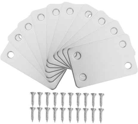 GLEAVI 10 Piezas Tablero De Reparación Pequeña Placa De Metal Soporte Plano Soportes De Metal Para Madera Placa De Metal Con Agujeros Soporte Recto Plano Soportes De Esquina De Metal