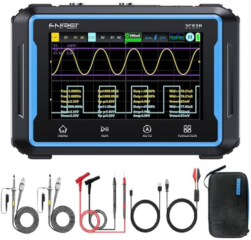 WESTOBiG 【UPGRADED 2C53P PLUS WITH CARRY CASE】3 in 1 Oscilloscope / Multimeter/Signal Generator DDS Tablet Touch Screen Portable Digital Automotive Oscilloscope 2 can