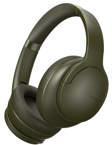 DOQAUS Auriculares Inalámbricos Bluetooth V5.3, 90 Hrs de Reproducción Auriculares Inalambricos Diadema con 3 Modos EQ, HiFi Estéreo,Auriculares Cascos con Micrófono para Móviles/TV/PC-Ejército Verde
