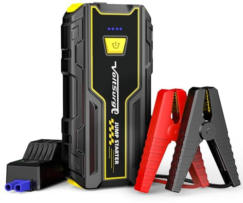 Démarreur de Batterie Voiture, 3000A Démarreur d'urgence pour Voiture/Moto (Moteurs Jusqu'à 7.5L Essence/5.0L Diesel) 12V Booster de Démmarage avec Lampe Torche LED