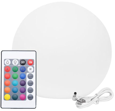 Demsyeq 25cm Luz Solar Exterior Para Jardín - Bola De Luz LED Con Control Remoto - Brillante Decoración Para Caminos De Jardín