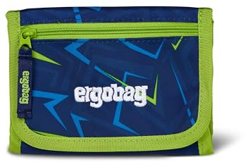 ergobag Brustbeutel Geldbeutel, Mini Portemonnaie mit Kleingeldfach, Sichtfenster für Mädchen und Jungen SpitzenreitBär - Dunkelblau