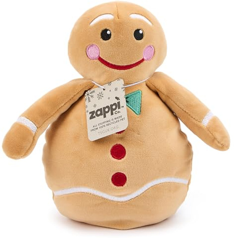 Peluche Bonhomme en Pain d'Épices – Décoration douce et moelleuse de bonhomme en pain d'épices (25 cm de hauteur), idéale pour la décoration festive, les cadeaux de Noël et comme petite idée cadeau.