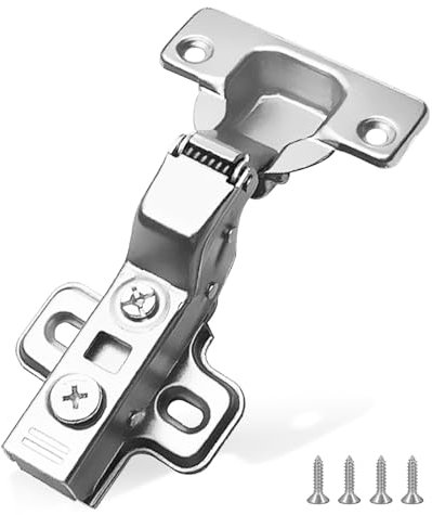 20PCS Inset Soft Close Cabinet Hinges Silent Hydraulic,Heavy-Duty Frameless European Concealed Hinges for Kitchen Cabinet Door and Wardrobes,Hinges Nickel Plated with Screws