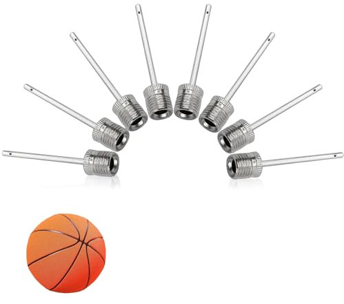 Nadel Zum Aufpumpen Von BäLlen, 8 StüCk Edelstahl Ballnadel Ballpumpennadel Ballpumpen Aufblasnadel FüR FußBall, Handball, Basketball, Volleyball, Wasserball, Gymnastikball (Silber)