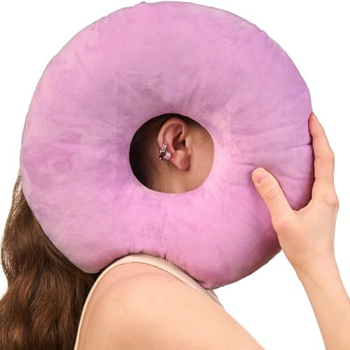 Piercing Kissen mit Loch | Donut Kissen für Ohr gegen Ohrenschmerzen | Piercingkissen mit Verstellbarer Füllung | Runde Ohrkissen mit Loch | Ohrkissen für Ohrpiercing | Kopfkissen