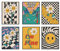 MUYAPAY 6 Stücke Bild Ohne Rahmen, Bilder Schlafzimmer, Poster Kinderzimmer, Kreative Sonnenblumen Retro Minimalist Hippie Blumen Moderne Wandbilder für Wohnzimmer Schlafzimmer Wanddeko