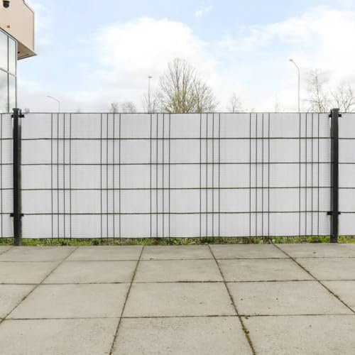 Buzaza Balkon-Sichtschutze 10 STK. Weiß 255x19 cm Balkonbespannung Sichtschutz FüR Den Garten Sichtschutz Zaun Poly Rattan