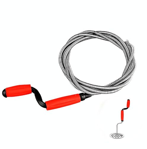 Jyvlucient Drain Snake Unblocker Wire Tools Drain Rods Snake Professional Sink Unblocker Drain Auger Spring with Claw for Kitchen Sink Washbasins Toilet Tub Shower Basins （3m * 11mm）
