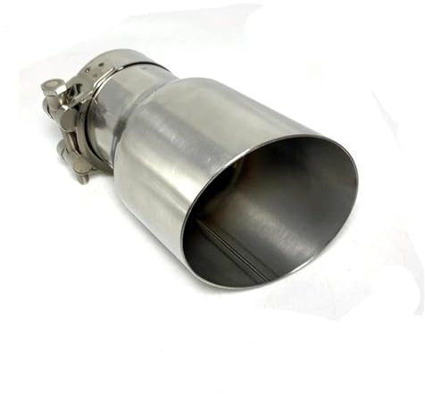 FUNFOB Auspuffblenden Edelstahl-Fahrzeug-Universal-Auspuff-Schalldämpfer-Heckhals Für E90-Auspuffspitze W222-Rohr Auspuffblende(IN 63MM Out 114MM)