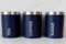 SKYANGEL Blue Canister Set – 3-Piece Airtight Kitchen Storage Containers with Lids for Coffee, Sugar, Tea Durable Canisters – Stylish Vintage Design for Modern & Rustic Décor (H14cm x W10cm xL14cm)