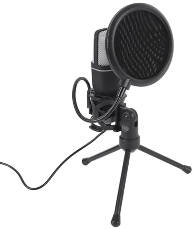 VBESTLIFE Gaming -PC -USB -Mikrofon, Podcast Condenser Mic mit Pop -Filter- und Stativständer, Rauschreduzierung, RGB -Computer -Mikrofon für Spiele, Videoanrufe und Musik Erstellen