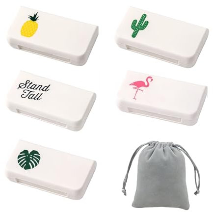 EUYKQNOI 5 Stück Pillendose klein, 3 Fächer Mini Tablettenbox 1 Tage, Pillen Organizer für Unterwegs, Medikamentenbox für Vitamin, Fischöl, Medikamente