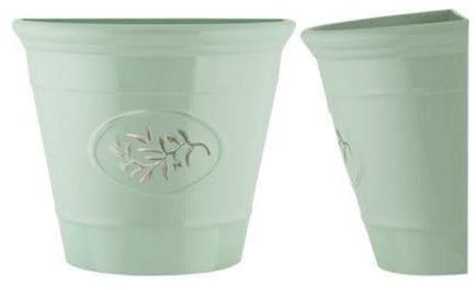 Plastic Classic Olive Planters, Saucers, Trough and Wall Plant Pot Long Lasting Flower Garden Indoor Outdoor Planter Cover Weather, Frost Proof (23cm Wall Planter)
