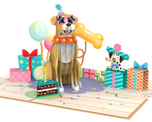 papercrush® Pop-Up Karte Geburtstagshund - Lustige 3D Geburtstagskarte mit Hund für Frauen, Freundin und Kind (Mädchen & Junge), Besondere Glückwunschkarte mit Hundemotiv zum Geburtstag von Hundemamas